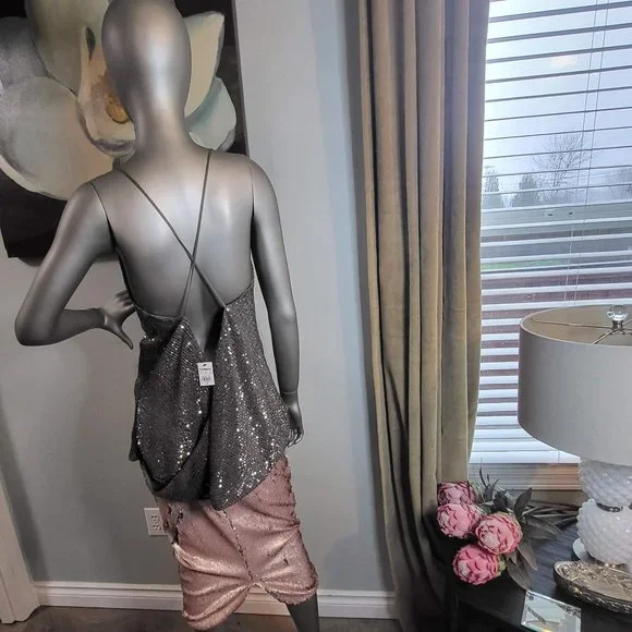 Express Silver Sequins Tank - Picture 4 of 8